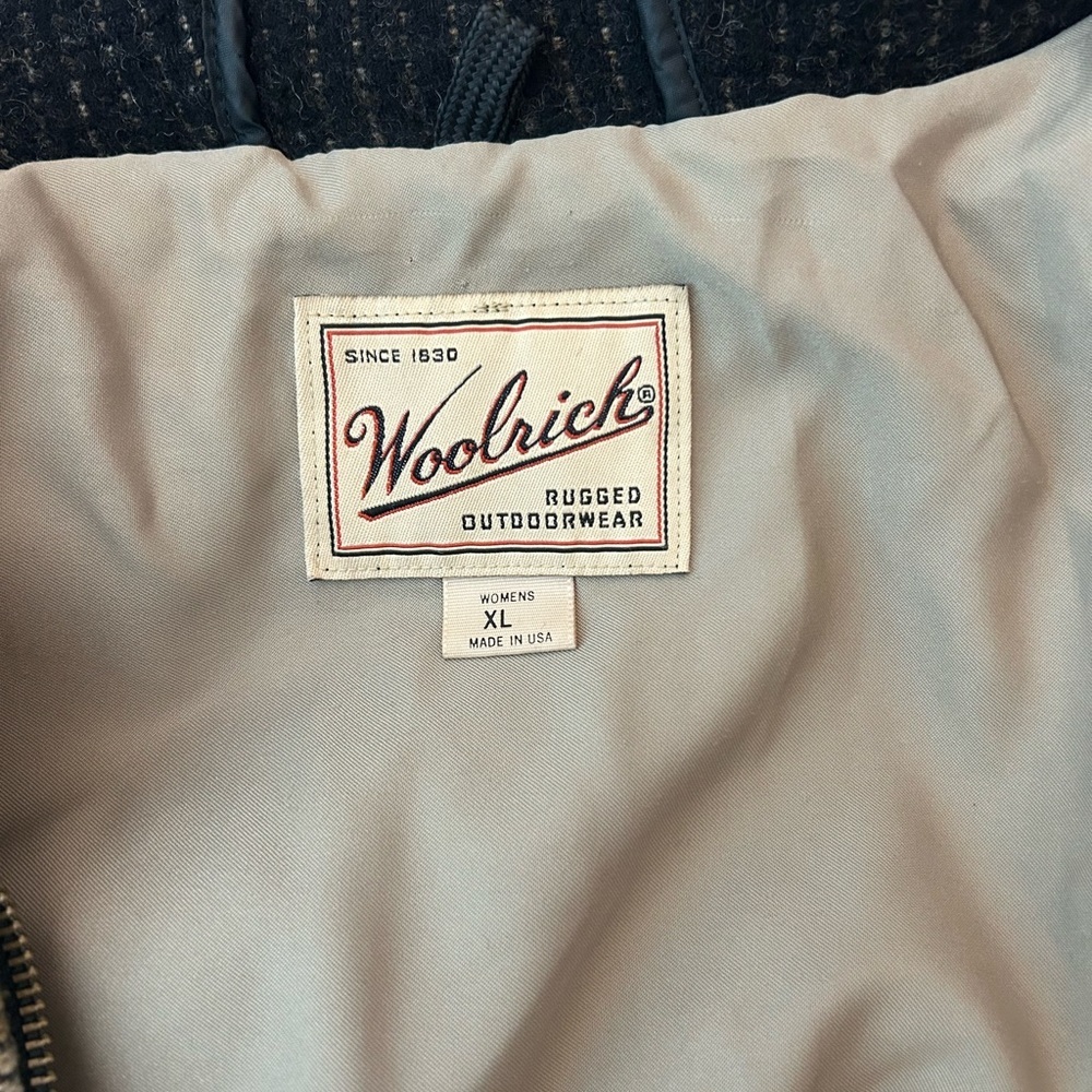 VINTAGE Woolrich Brown Fair Isle Patterned Utility Outdoor Jacket Rugged Sz XL - Picture 9 of 16